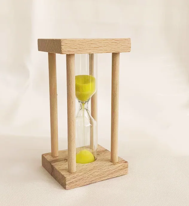 Factory wholesale classic design desktop clock 3 in 1 wood tea sand timer 1 3 5 7 minute for tea maker