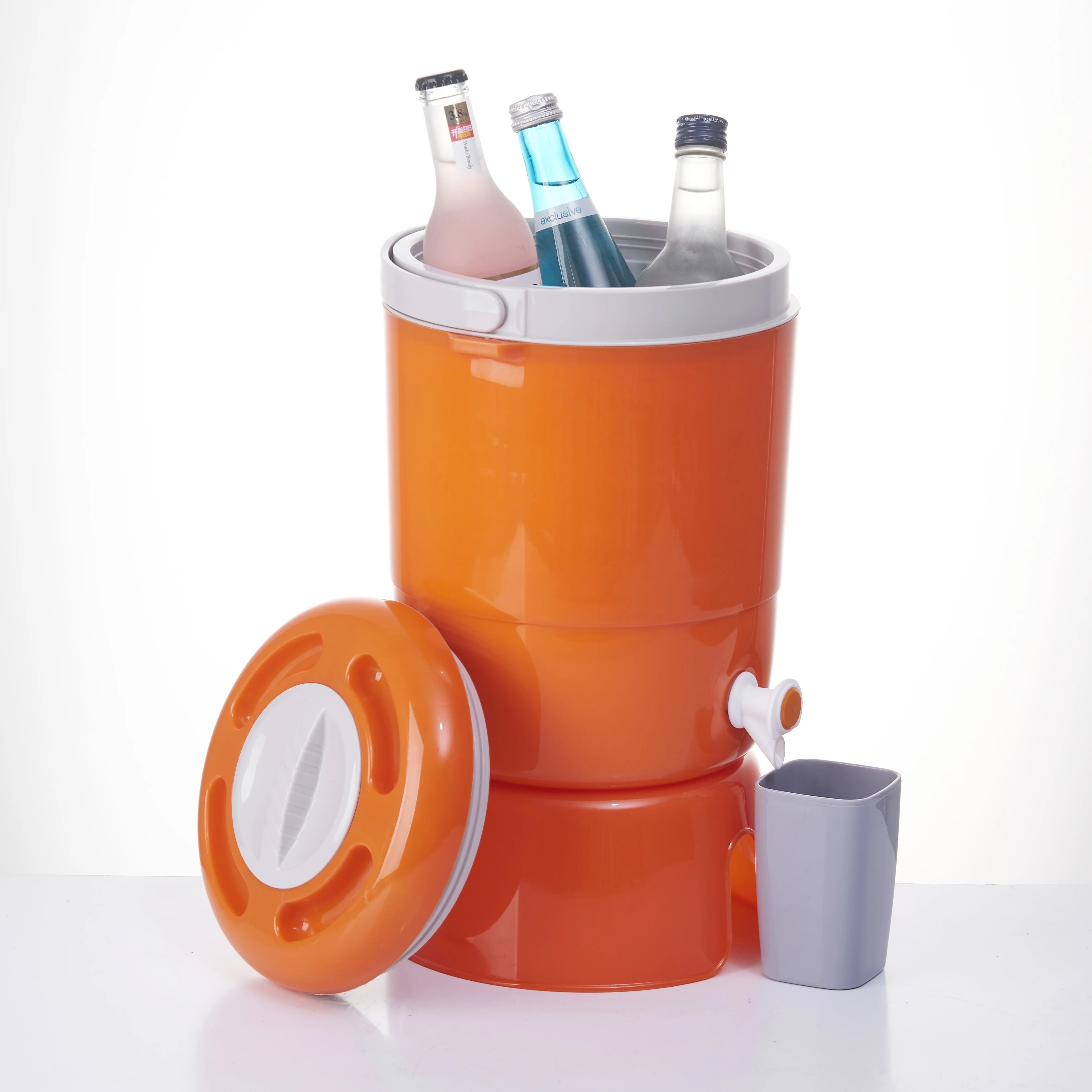 Wholesale  Insulation Tea Coffee Bucket Double Wall plastic  6L+2.1L+0.4L*4 Thermos Water Jug Faucet Milk Tea Barrel