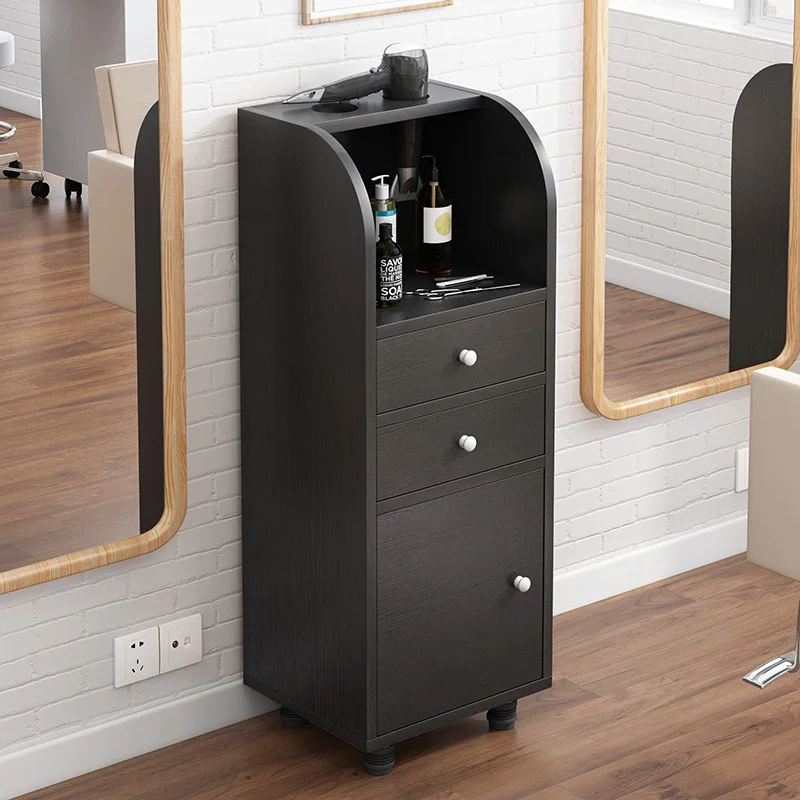 Barber shop mirror table locker can store scissors, combs and other tools, with a noble appearance