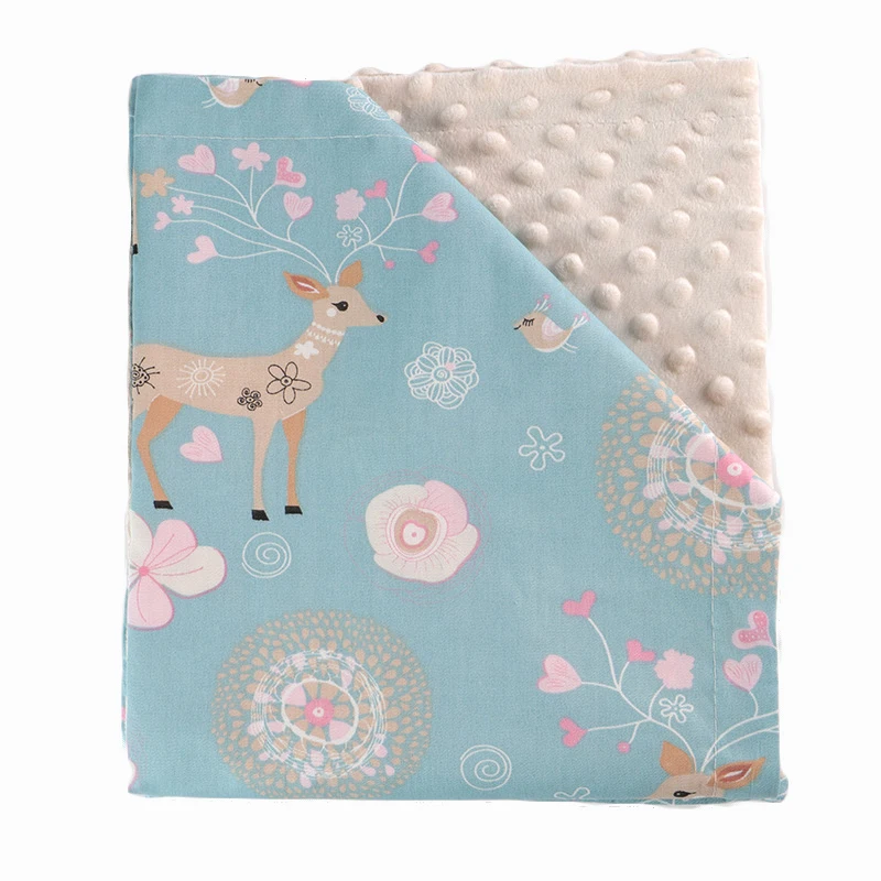 Dairy Cow Print Super Double Face Soft Fleece Fabric Custom Minky Baby Blanket