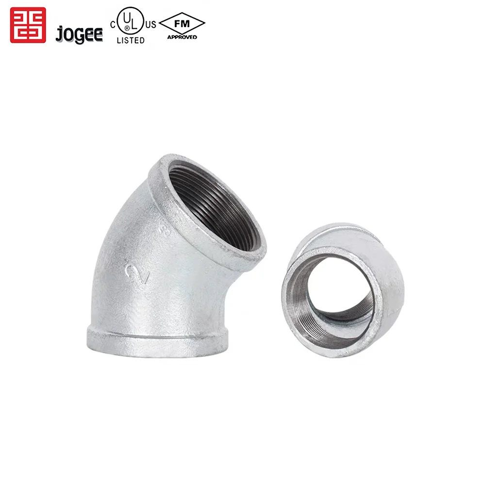 Jogee High Quality 45 Degrees Stainless Steel Elbow Corrosion Resistant Bushing Gas Plumbing Direct Zinc Plated Head Weld