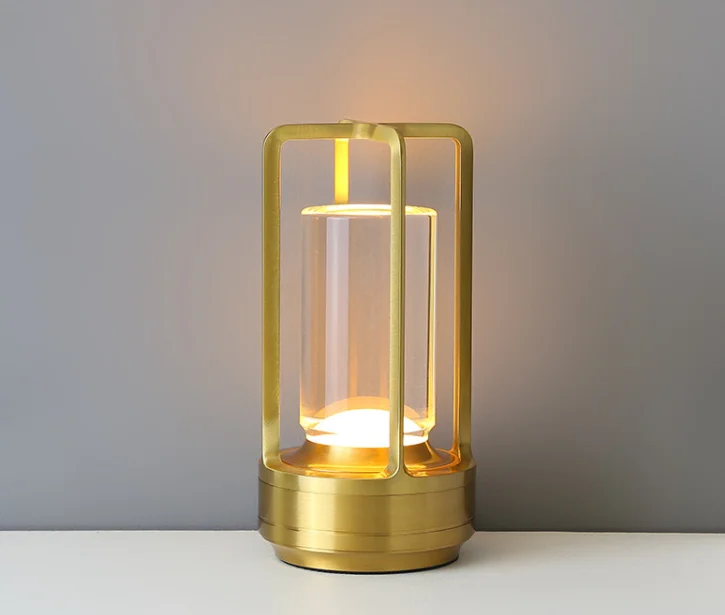 SFT High Quality Lighting Led Desk Table Lamp Style Shade Crystal Living Room Bedroom Bedside Glass Industry Modern Battery 12