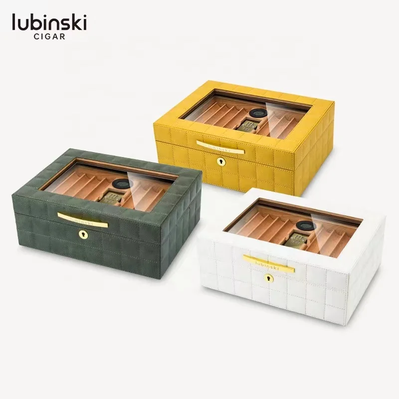 LUBINSKI Humidor кожаный кедровый Деревянный мини домашний сигарный хьюмидор