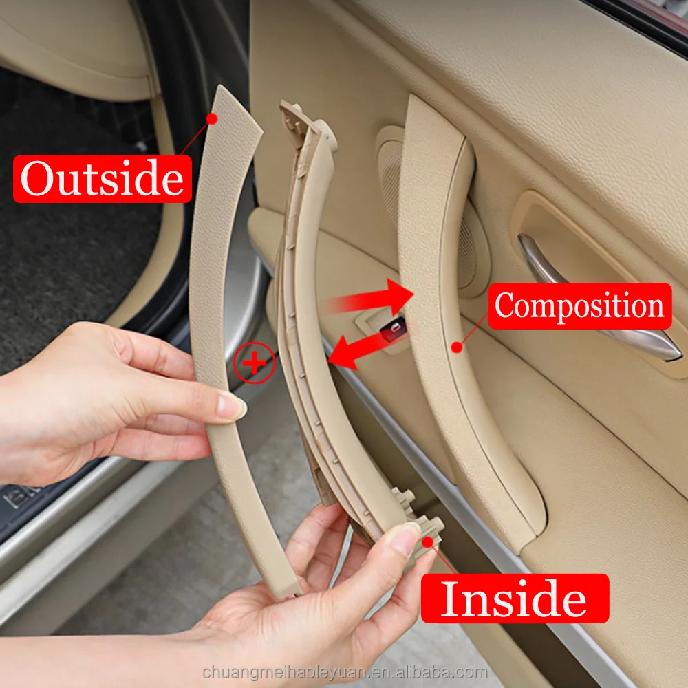 Car Inner Handle Interior Door Panel Pull Trim Cover Gray Beige Black left Right For BMW 3 series E90 E91 316 318 320 325 328