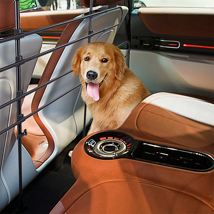 Factory Wholesale Tubular Dog Guard 2 BAR design Pet Barrier- Adjustable Size- Matt Black