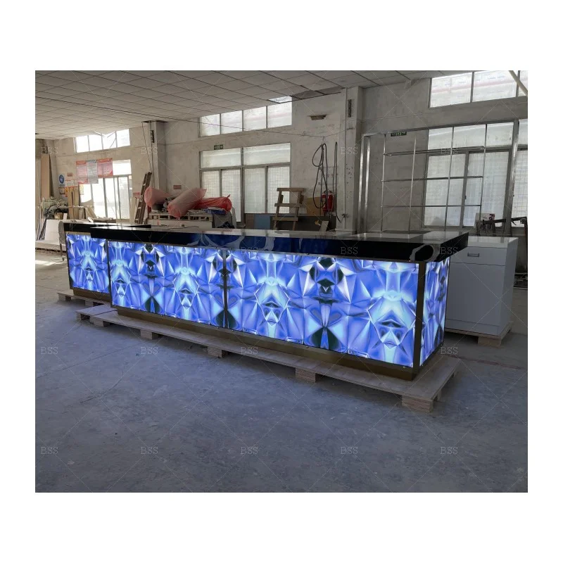 Пользовательская цена, оптовая продажа, ультрасовременный уникальный дизайн, удивительный синий светло-черный итальянский мраморный верхний клубный счетчик для продажи