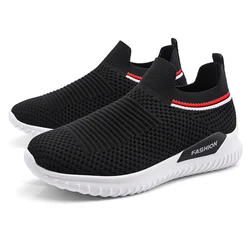 Socks shoes zapatos mujer Women Mother ladies Flat Slip on Platform Sneakers for Women Black Breathable Mesh Sock Sneaker
