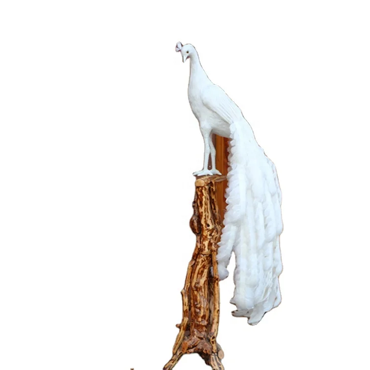 New Style Wedding Photography Welcome Area Decoration Artificial White Peacock For Exhibition