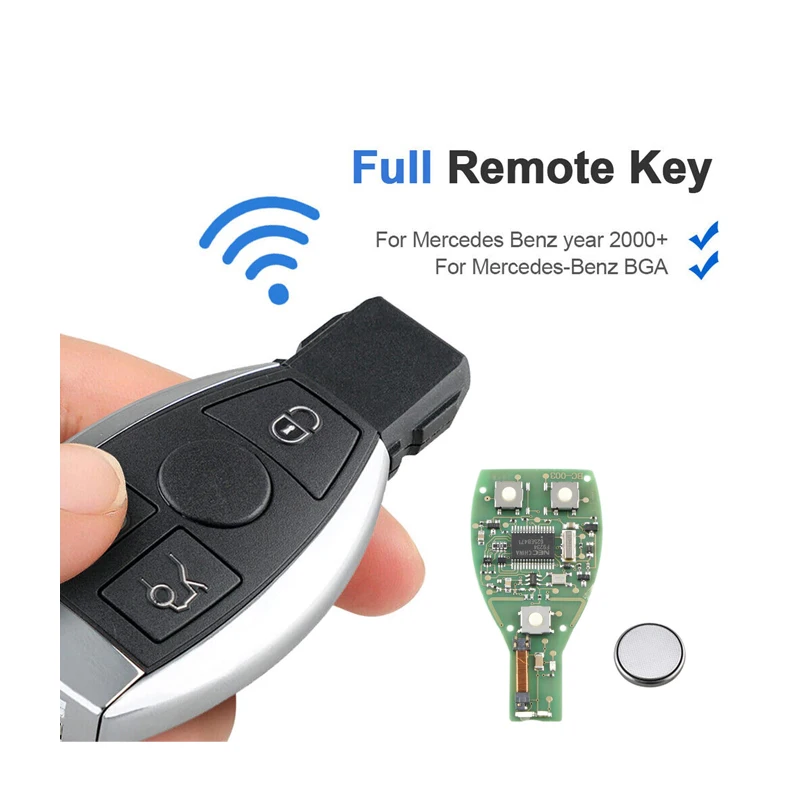 Smart 3-Button 433MHz Remote Key Fob for Mercedes Benz BGA B C E G S CLK SLK ML Class NEC Blade Key Cover Case
