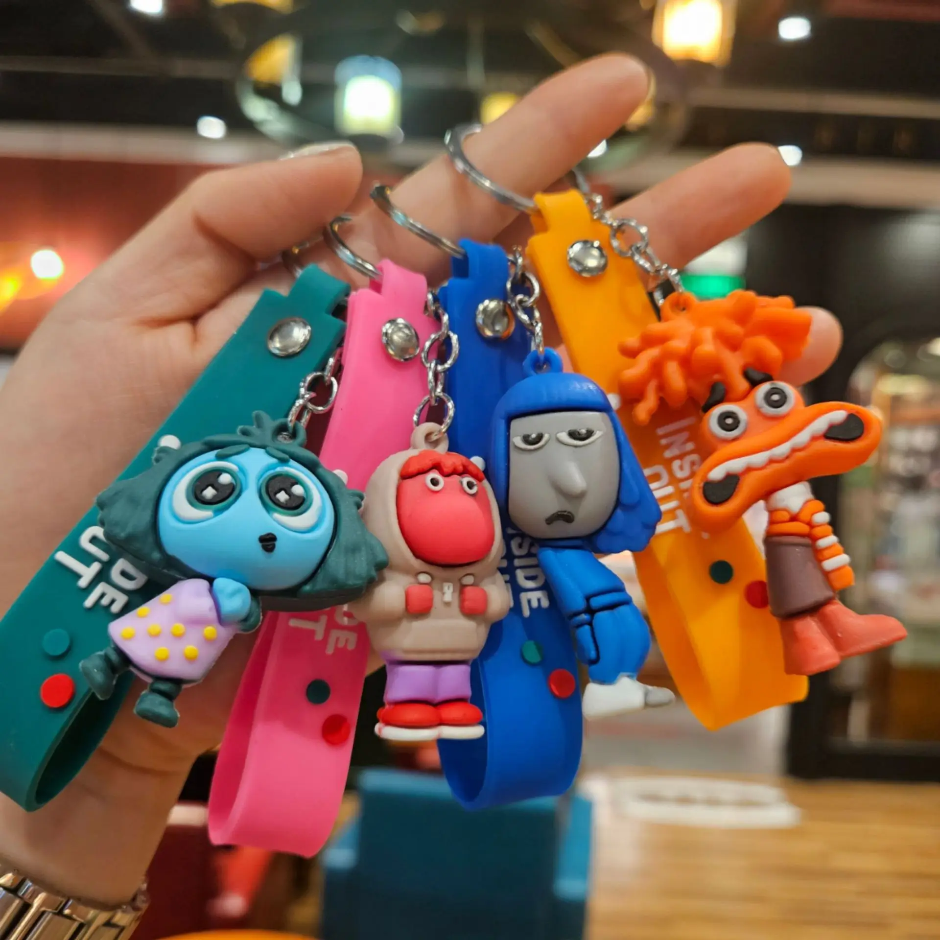 Latest Inside Out2 Movie All 9 Style Characters Keychain 3D Doll PVC Soft Rubber Anime Car Bag Pendant Gift Inside Out Keychain