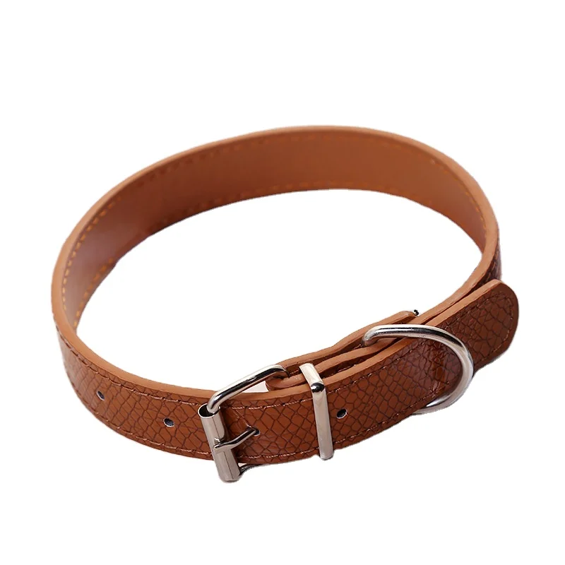 New medium and large size dog snake PU collar outdoor traction dog collar pet accessories dog collar