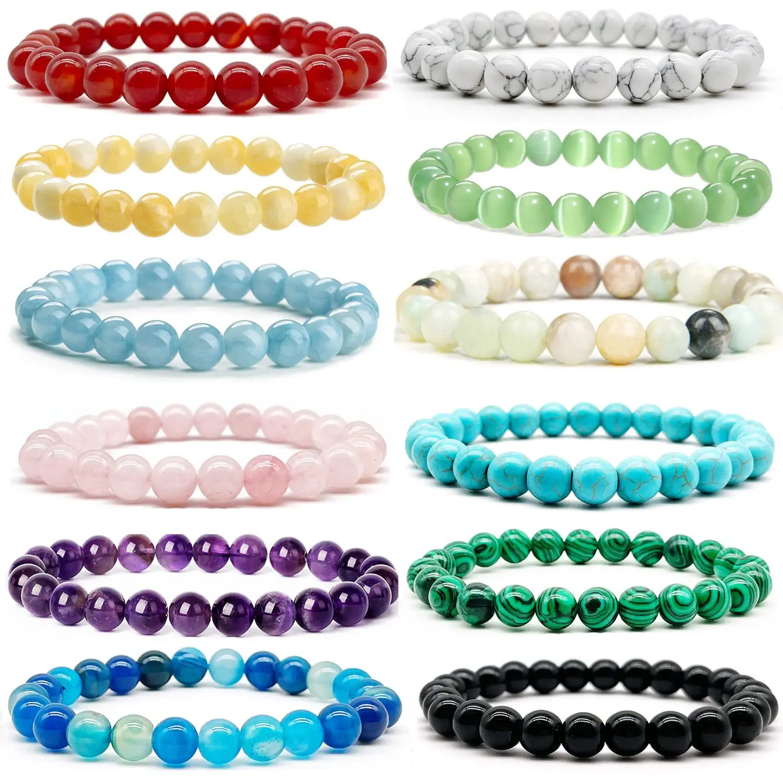 Wholesale Jewelry Cheap Personalised Bracelets 8mm Jewelry Made Of Natural Stone Beaded Bracelet Jewelry Wholesale Bracelet