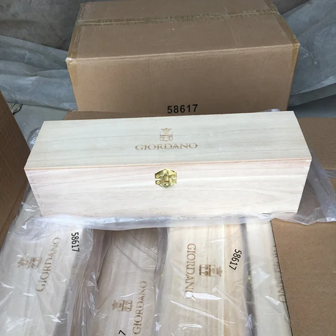 Bulk Wooden Wine Boxes Single Bottle Packaging Variety of Specifications Wood