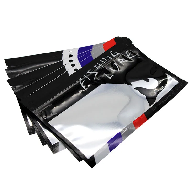 Custom Window Zipper Printing Plastic Bag For Slow Pitch Jigging Lure Fishing Hook Jig Lead Head Sinking Metal Jigs Bait Lure