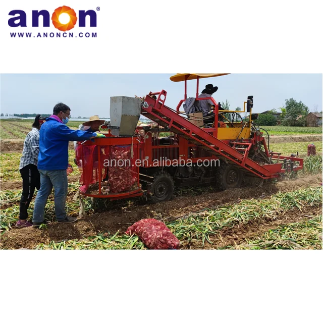 ANON  mini 8 rows high efficiency garlic combine harvester garlic harvesting machinery