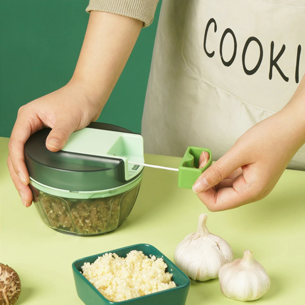 Hot sell newly mini hand pull food mincer vegetable chopper rotating slicer