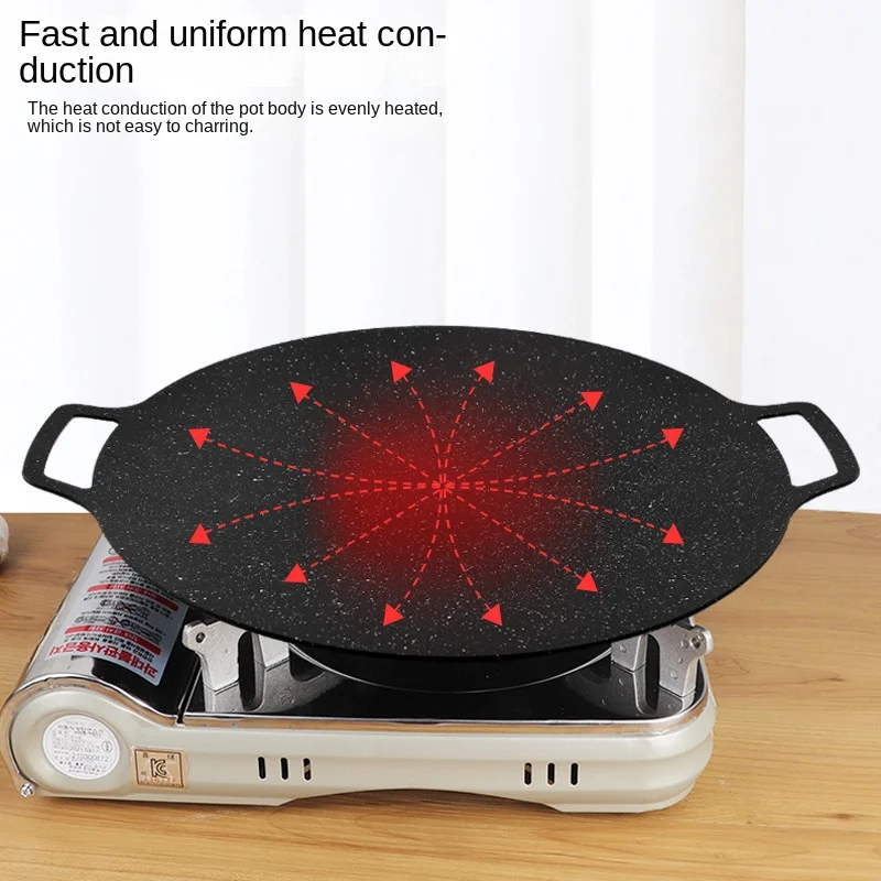 Korean Barbecue Plate Outdoor Barbecue Pot Non-stick Outdoor Grill Plate Teppanyaki Household Kitchen Tools