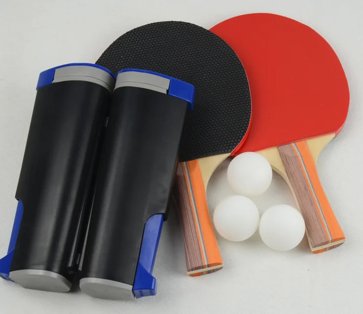 Table Play Ping-Pong Anywhere Retractable Portable Table Tennis Net and Post Set-Pingpong Paddle Set
