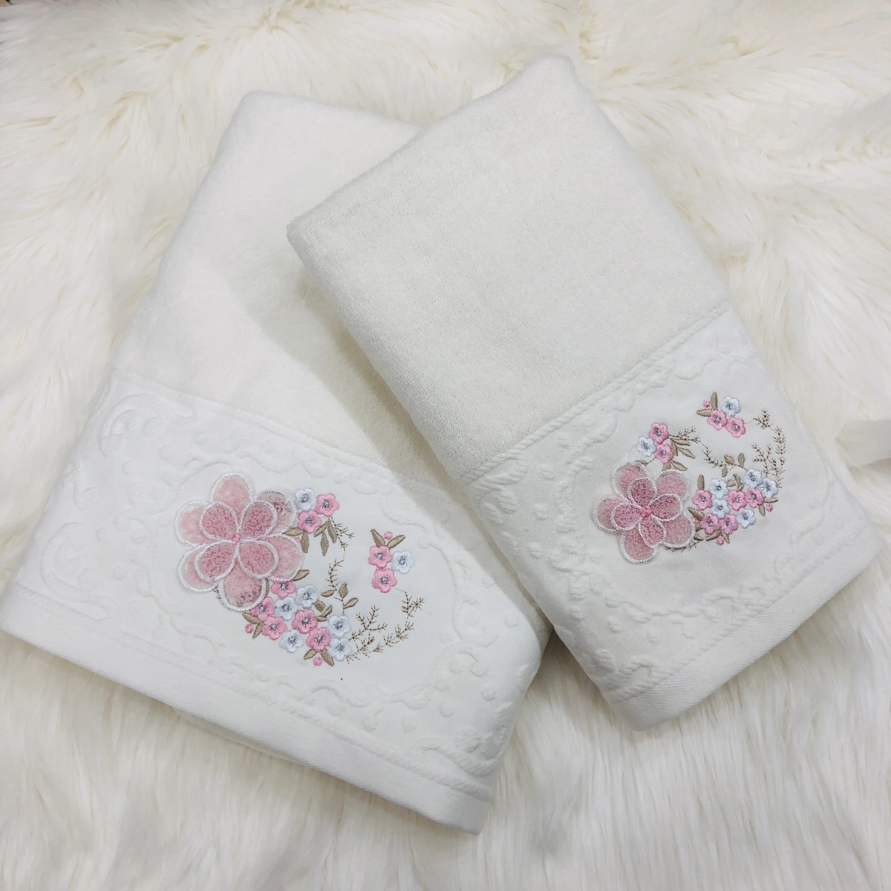 luxury cotton lace towels wholesale in gift box
