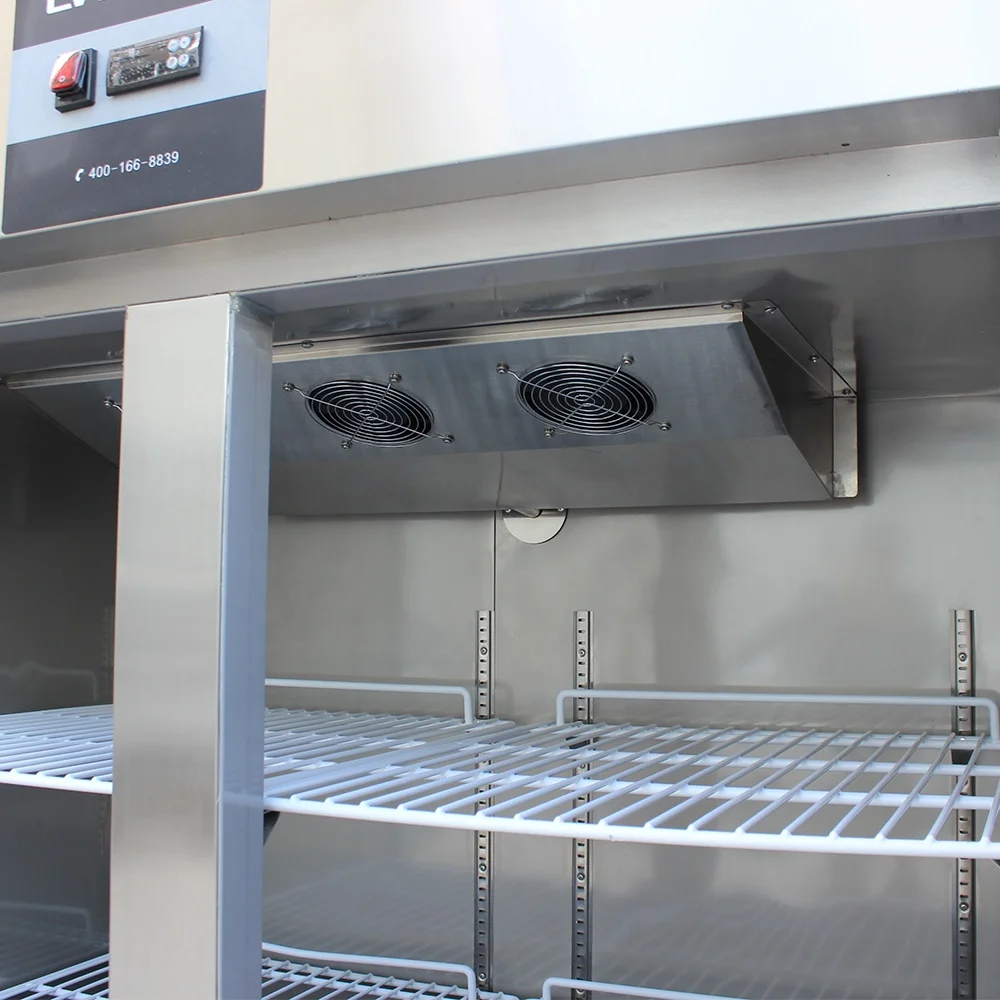 Factory Price Standing Freezer Commercial Double Doors Upright Freezer Vertical kitchen Refrigerator