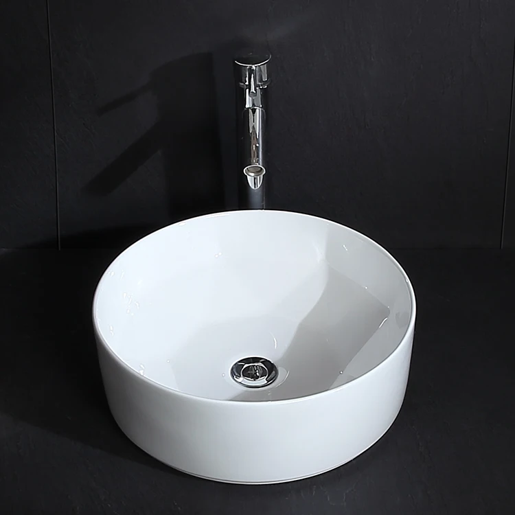 Hot Product Top Quality Luxury Modern Design Tabletop Wc Lavabo Round White Vessel Sink Ceramic Face Hand Wash Basin