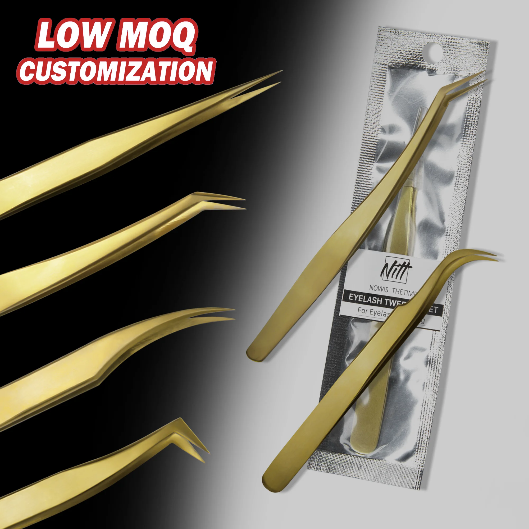 
Low Moq Private Label Glod Volume Tweezers Eyelash Extension Tweezers Volume Lash Extension Tweezers 