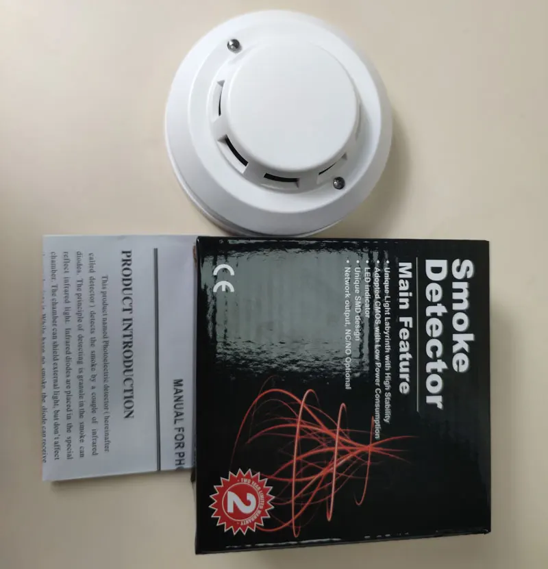 Hot sale Smoke Alarm Sensor detector de humo alarma 4 cable 12V Wired Smoke Detector with relay output