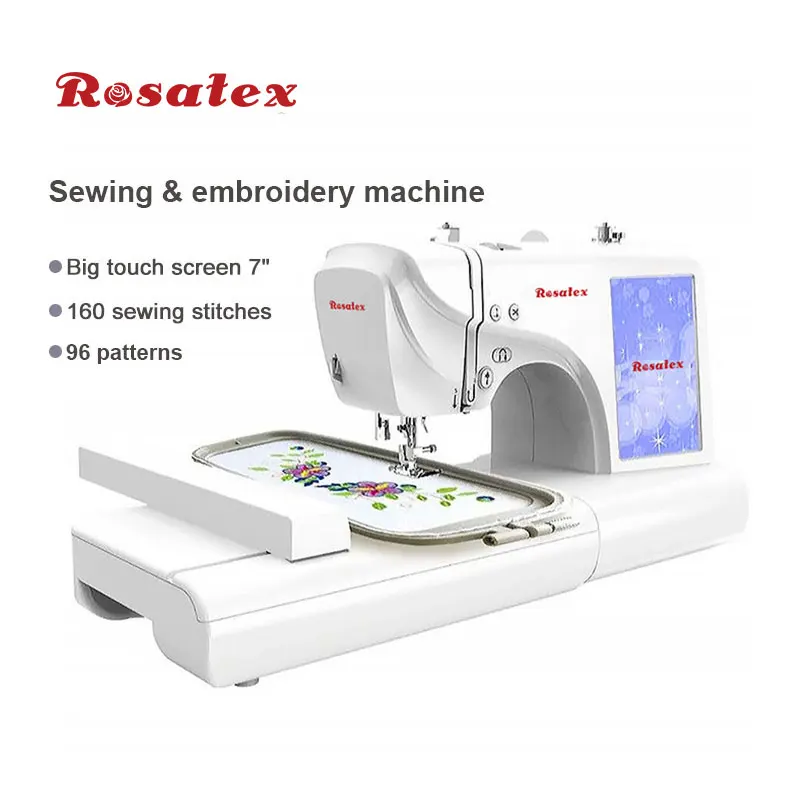 Rosatex Es6 Computerized Sewing Machine Multifunction Logo Embroidery Manual Sewing Machine