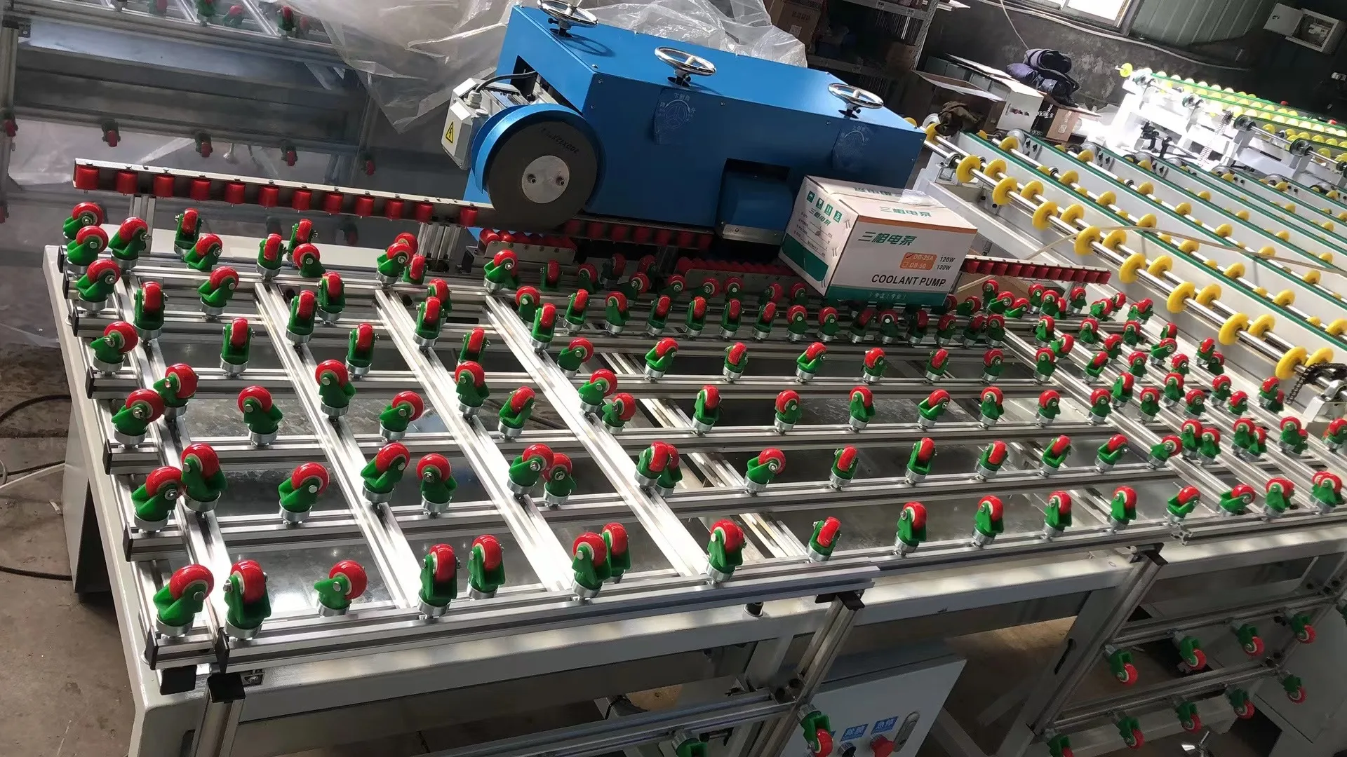 Tempered Insulated Glass 3 Stones Horizontal Glass Straight Line Grinding Table Machine