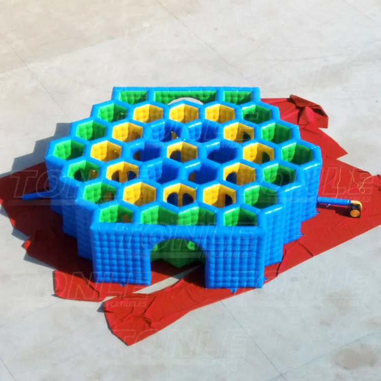 New design inflatable honeycomb maze game for kids