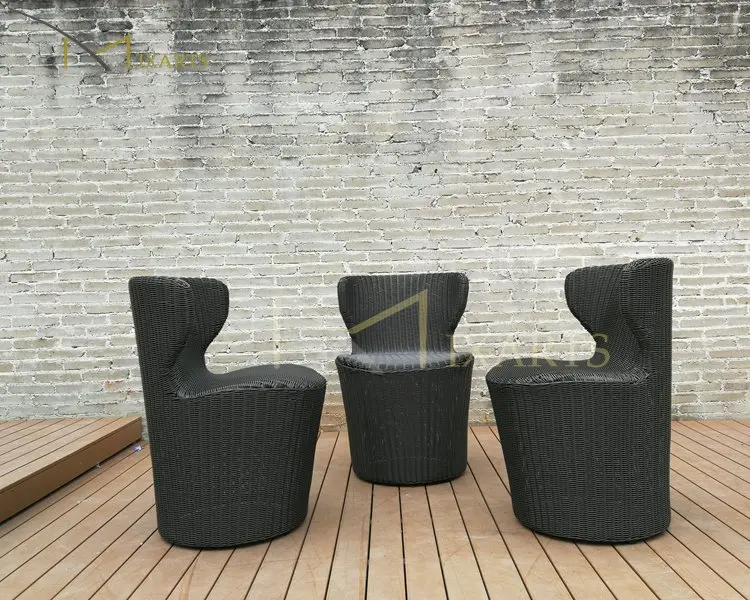 
Patio Restaurant Rattan Wicker Bamboo Armless Coffee Dining Chair 