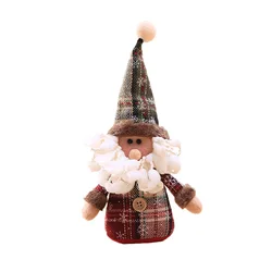 Sinyoo Christmas Tree Ornaments Cartoon Doll Snowflake Plaid Cloth Doll Christmas Tree Ornaments