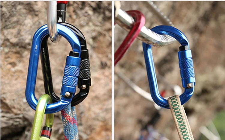New Top Quality  CE UIAA 25kN 7075 aluminum O shaped rock climbing carabiner 25KN break force