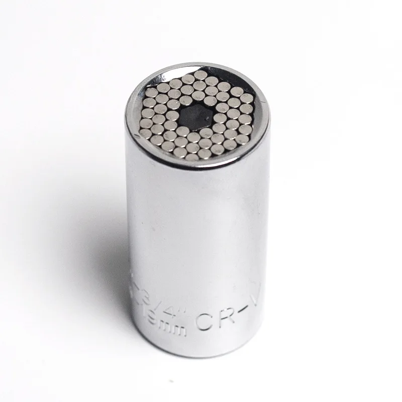 Yunbei metric 7mm-19mm Practical Universal Socket Grip Adapter socket 3/8 inch hex shank receiver silver ratchet sockets