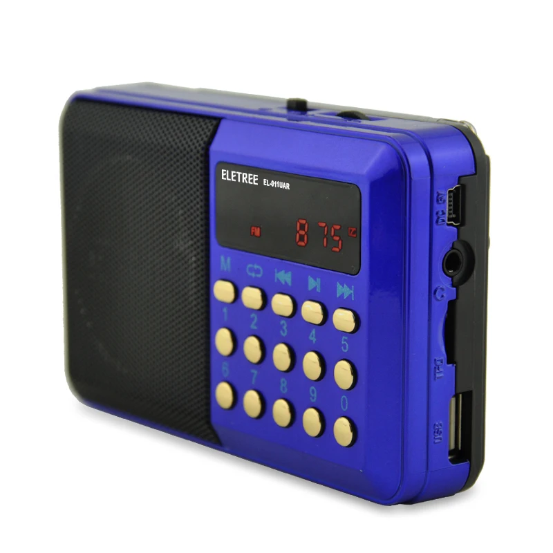 Mini MP3 music player LCD Display speaker portable rechargeable JOC H011U quran TF USB FM radio