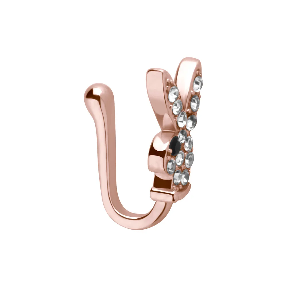 
Popular 3 color hollow rabbit nose ring U-shaped jewelry in Amazon Europe and America 