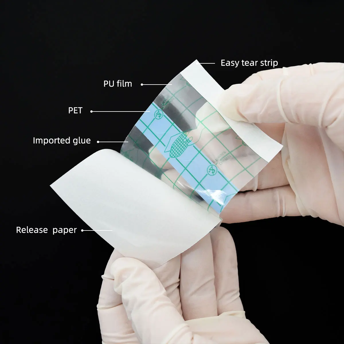 10cm*10m Waterproof Transparent Customs Size Wound Care Medical Coating Adhesive HypoAllergenic PU Film Roll