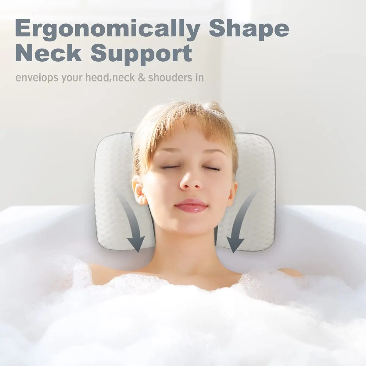 Wholesale Price 3D Air Mesh Bath Tub Pillow Anti Slip Spa Bathtub Bath Pillow