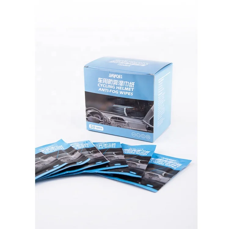 JIAQI Anti-fog Glass Lens Cleaning Wet Wipe Towel with SDS, Antifog Glass Wet Towel with Aluminum Foil Bag