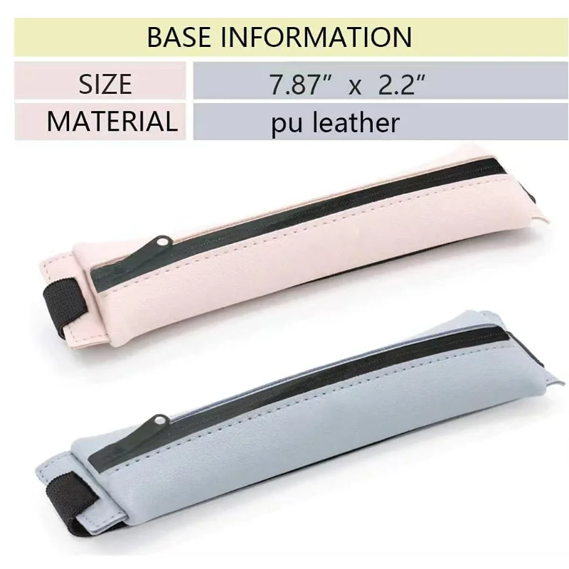 PU Leather Detachable Pen Pencil Pocket Case Sleeve Holder Pouch Elastic Band Book Notebook Pink Blue Office School