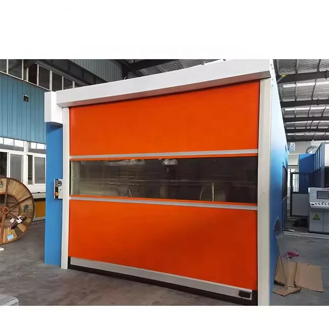 Automatic plastic high speed rolling shutter door transparent high speed PVC door safety fast door for equipment room