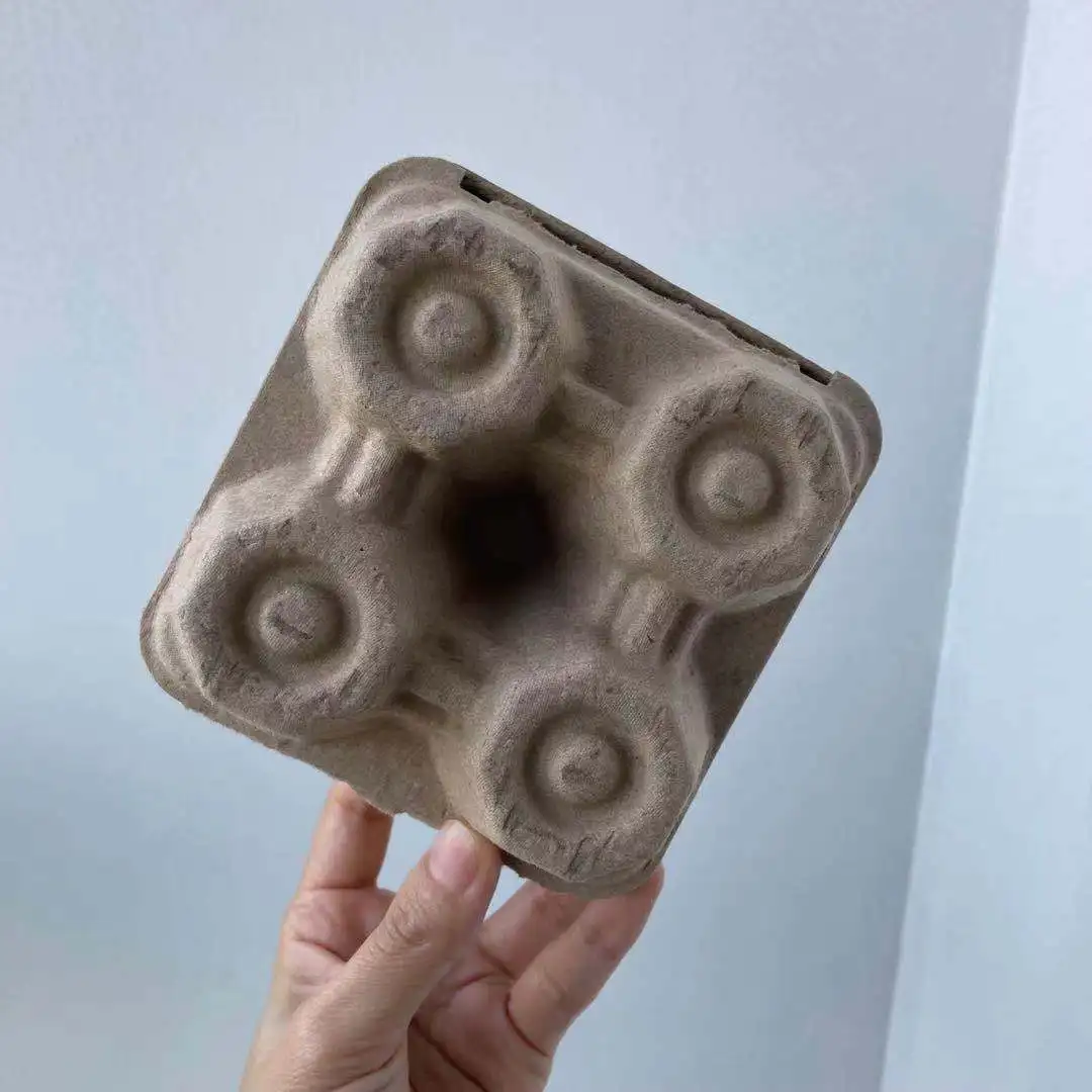 Custom molded pulp clamshell  paper box for small items biodegradable packaging box of recycled paper