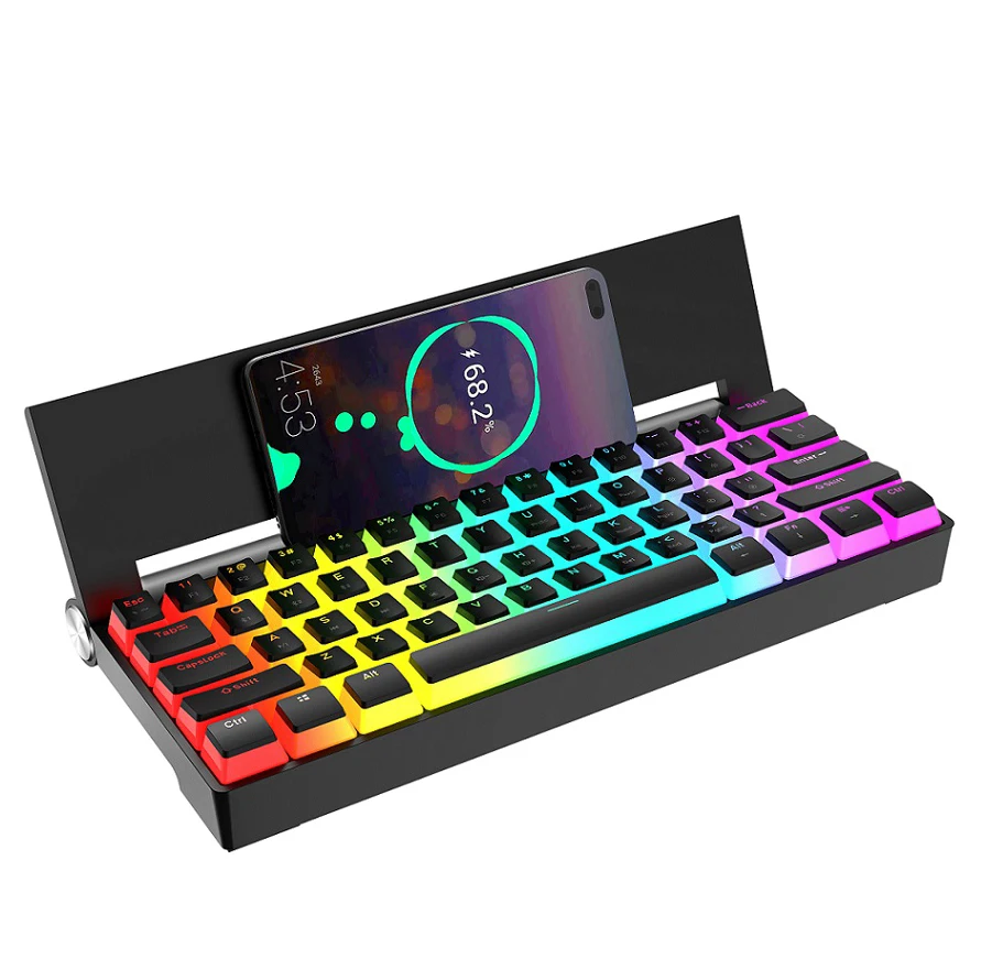 Custom 61 Keys Three Mode Wireless Charging Mechanical Keyboard Cover Led 60% Gaming Hot Swap Mechanic Keyboard Rgb Laptop Usb