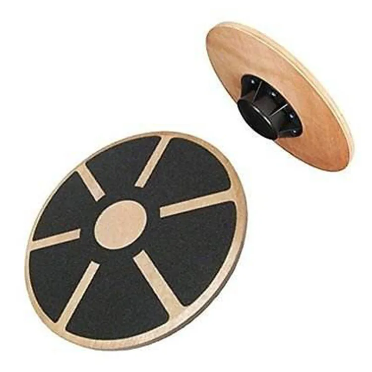 Full Body Exercises Non-Slip Round Wooden Wobble Balance Board Core Trainer With 360 Rotation For Stability Training