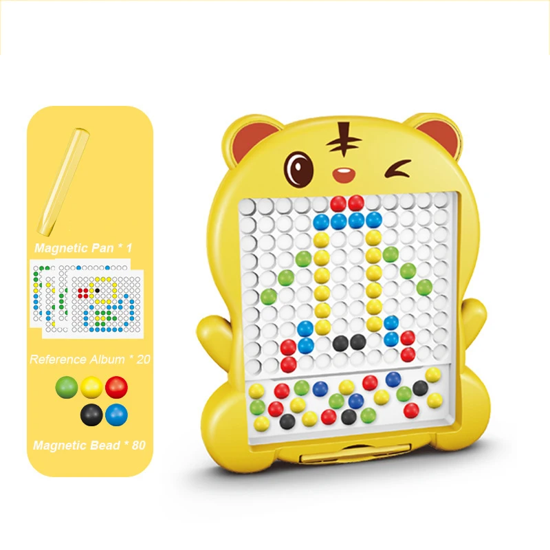 Magnetic Fidget Kids Toy Learning Puzzle Educational Magnetic Tablet Colorful Beads Drawing Board Magpad Dots/Magnetic Tiles
