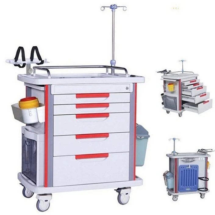 hospital abs medical storage cart with emergency function