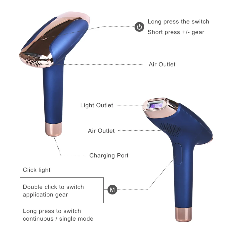 Лидер продаж Notime, портативное косметическое устройство, безболезненное перманентное устройство для удаления волос 3 в 1, устройство для удаления волос IPL