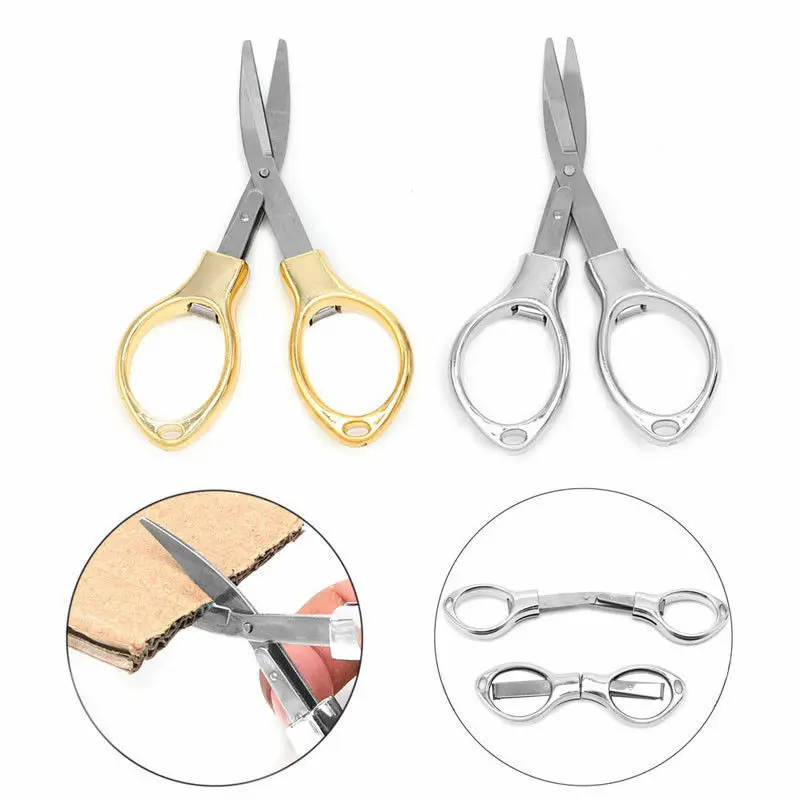 Factory New Portable Travel Mini Shears Foldable Stainless Steel Folding Scissors for Paper String Craft Shred