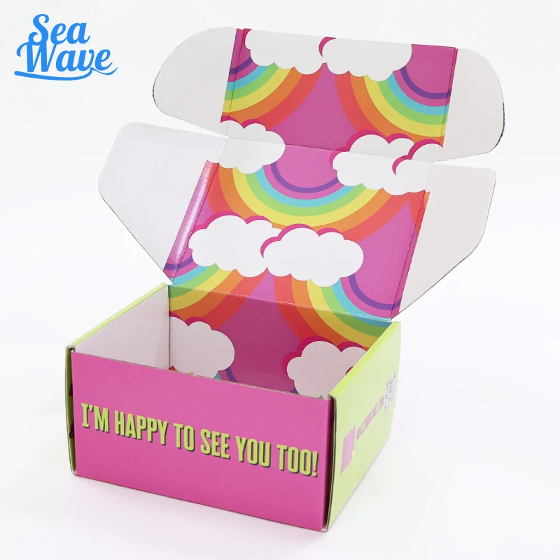 2022 Custom logo kids clothing packaging box Makeup mailer box Thick cardboard shoes packing box