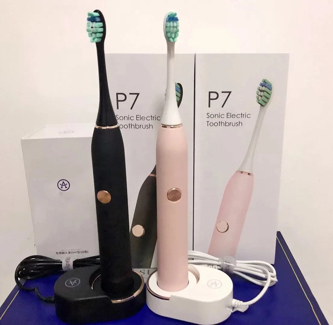 Ultrasonic Trendy 2022 new Private Label Wireless charging Electric Toothbrushes for adult Pure Black